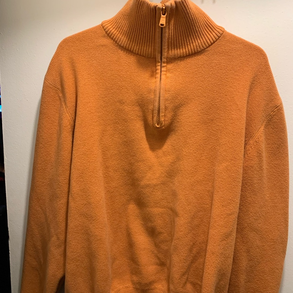 COTTONfield Orange Turtleneck Sweater with Soft Texture and Relaxed Fit
